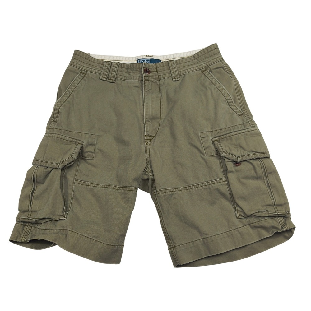 Polo Ralph Lauren Classic Polo Chino Cargo Shorts Mens 32 Green Khaki 100 Cotton